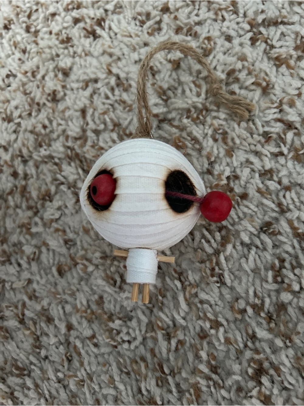 Pier 1 Imports Crazy Heads Halloween Wooden Ornaments Lot of 5 Like New - Picture 5 of 6